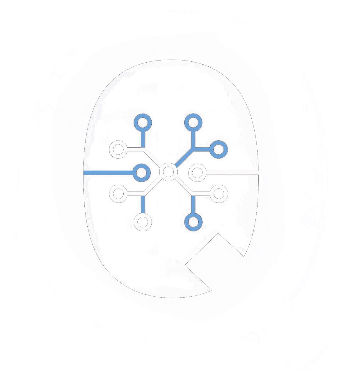 A big Q with a quantum circuit bridging each side of the letter Q